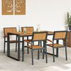 vidaXL Garden Dining Set 5 pcs Black Solid Acacia Wood