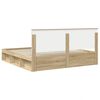 vidaXL Bed Frame with Headboard Sonoma 200 x 200 cm Solid Pine Wood