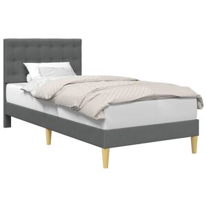 vidaXL Bed Frame with Headboard Dark Grey 90 x 190 cm Fabric