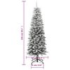 vidaXL Artificial Slim Christmas Tree with Flocked Snow 150 cm PVC&PE