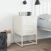 vidaXL Bedside Cabinet White 36x39x60.5 cm Steel