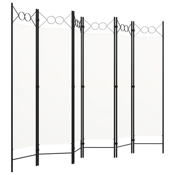 vidaXL 6-Panel Room Divider White 240x180 cm