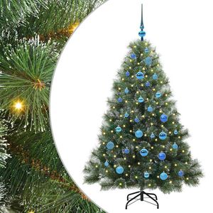 vidaXL Artificial Christmas Tree with 150 LEDs Green 150 cm PE and PVC