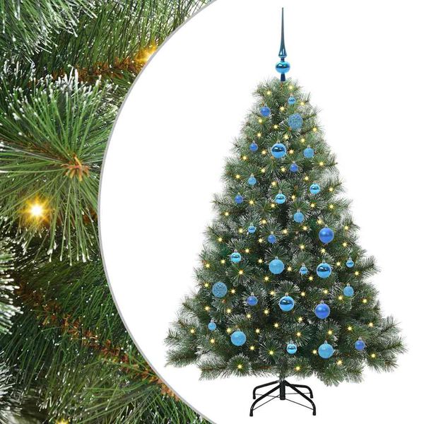 vidaXL Artificial Christmas Tree with 150 LEDs Green 150 cm PE and PVC