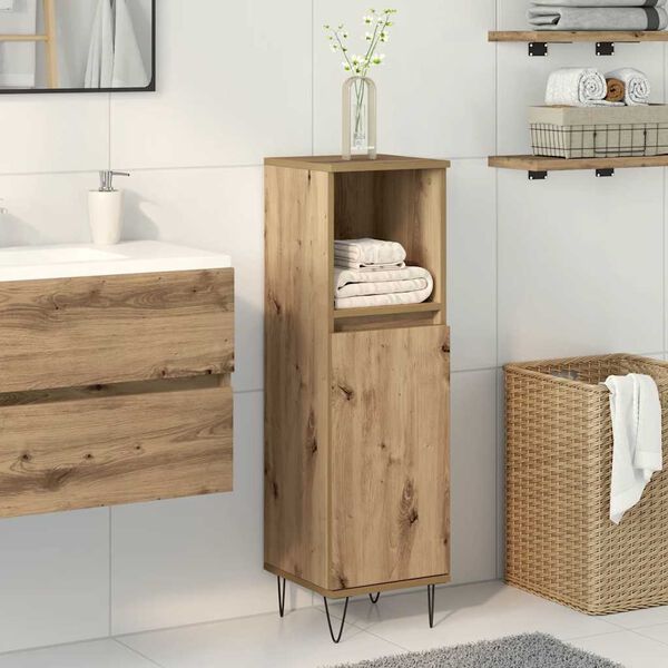 vidaXL Bathroom Cabinet Artisan Oak 30x30x100 cm Engineered Wood