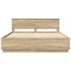 vidaXL Bed Frame Sonoma Oak 200 x 200 cm Engineered Wood