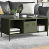 vidaXL Coffee Table Olive Green 101.5x50x43.5 cm Cold-rolled Steel