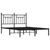 vidaXL Metal Bed Frame without Mattress with Headboard Black 150x200cm