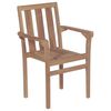 vidaXL Stackable Garden Chairs 2 pcs Solid Teak Wood