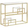 vidaXL Console Table Gold Stainless Steel and Tempered Glass