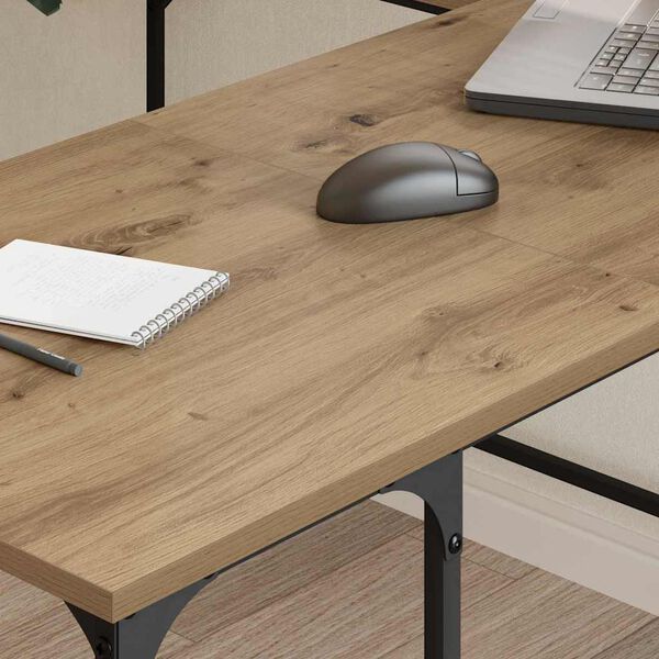 vidaXL Desk Artisan Oak 139 x 139 x 75 cm Engineered Wood