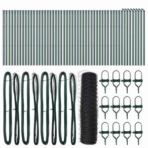 vidaXL Hexagonal Fence Ground Fix 100 x 0.6 m PVC-Coated Steel Grey