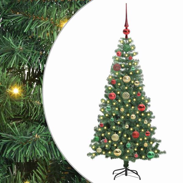 vidaXL Christmas Tree with 150 LEDs with Stand Green 120 cm PVC