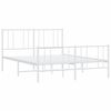 vidaXL Metal Bed Frame without Mattress with Footboard White 120x190cm