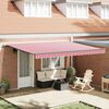 vidaXL Retractable Awning Manual Red and White 450 x 350 cm