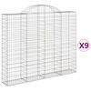 vidaXL Arched Gabion Baskets 9 pcs 200x30x160/180 cm Galvanised Iron