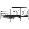 vidaXL Metal Bed Frame without Mattress with Footboard Black 140x200cm