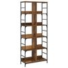 vidaXL Bookshelf 4-Tier 78.5 x 33 x 188.5 cm metal PB Old wood