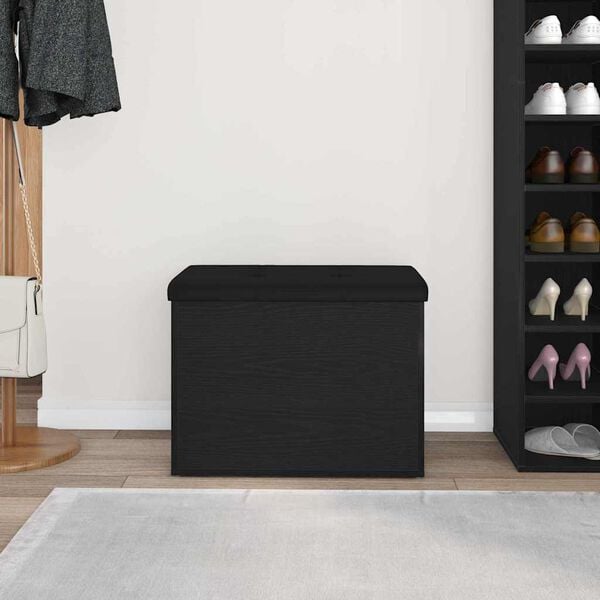 vidaXL Storage Bench Black oak 62 x 42 x 45 cm Engineered Wood