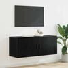 vidaXL Wall Mounted TV Cabinet Black Oak 100 x 34.5 x 40 cm