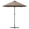 vidaXL Garden Parasol Taupe 370 x 197 x 239 cm Powder-coated steel