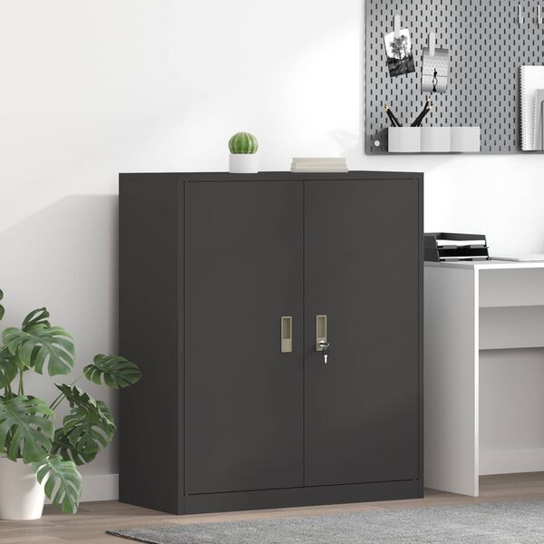 vidaXL Storage Cabinet Black 90 x 40 x 105 cm Cold-Rolled Steel