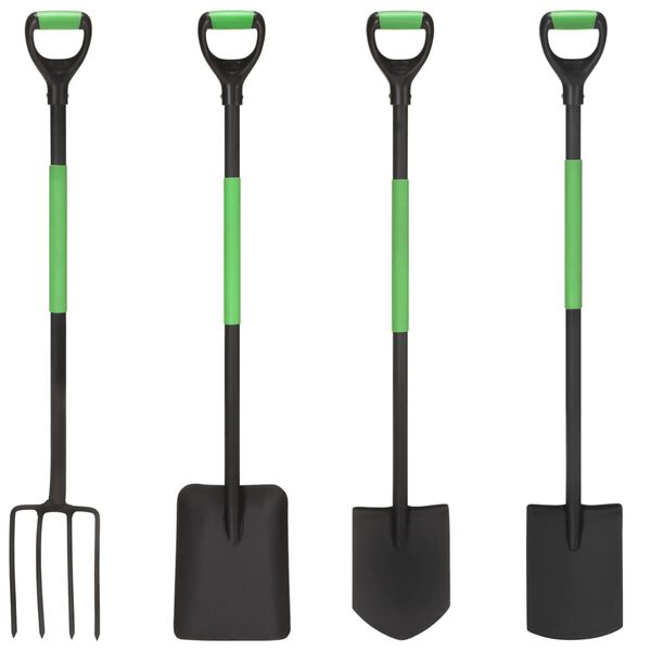 vidaXL 4 Piece Garden Tool Set D Grip Steel