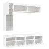vidaXL 7 Piece TV Wall Cabinet Set with LED Lights White
