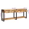 vidaXL Console Tables 2 pcs Brown 200 x 33 x 75 cm Solid Mango Wood