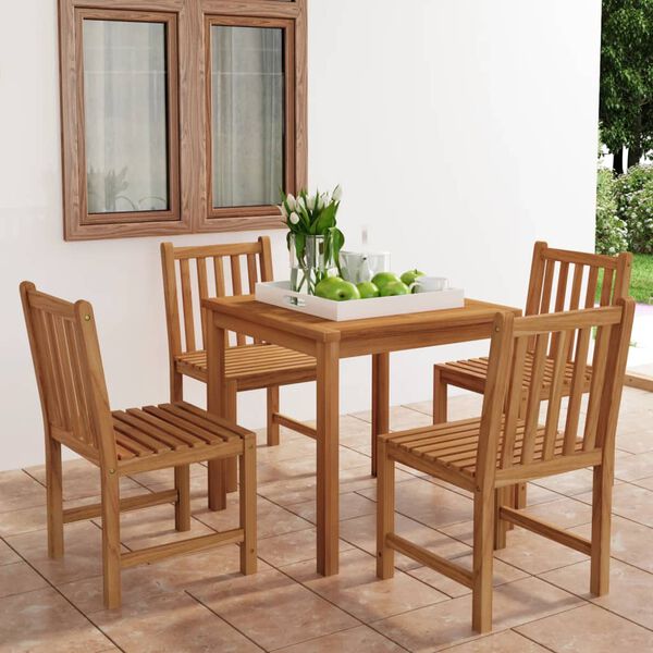 vidaXL 5 Piece Garden Dining Set 80x80 cm Solid Teak Wood