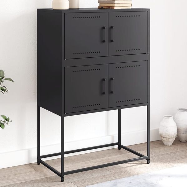 vidaXL Sideboard Black 68.5x38.5x107 cm Steel