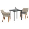 vidaXL Garden Dining Set with Cushion 3 pcs Light Grey Poly Rattan