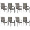 vidaXL 9 Piece Garden Dining Set Poly Rattan Grey