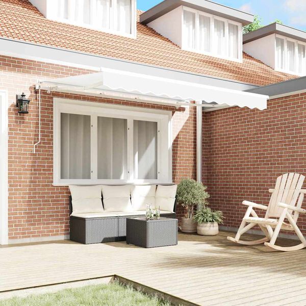 vidaXL Retractable Awning White 350 x 200 cm Fabric
