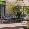 vidaXL Garden Dining Set 5 pcs Black Steel