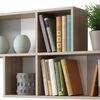 FMD Wall-mounted Shelf with 4 Compartments Oak Tree and Glossy White