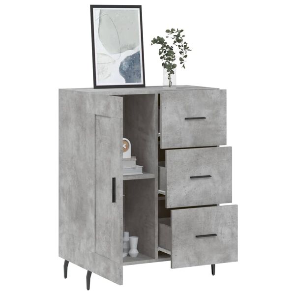 vidaXL Sideboard Concrete Grey 69.5x34x90 cm Engineered Wood