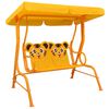 vidaXL Kids Swing Bench Yellow 115x75x110 cm Fabric