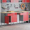 vidaXL Work Cabinet with Drawer with Lock 4 pcs Red 200 x 55 x 85 cm