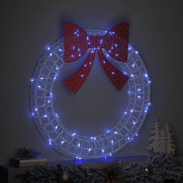 vidaXL Wreath with 80 LEDs Blue 92 x 92 x 9.5 cm Acrylic