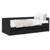 vidaXL Daybed with Drawers without Mattress Black 75x190 cm Small Single