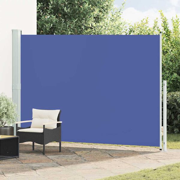 vidaXL Patio Retractable Side Awning 200x300 cm Blue