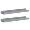 vidaXL Picture Frame Ledge Shelves 2 pcs Grey 40x9x3 cm MDF