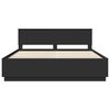vidaXL Bed Frame with Headboard Black 200 x 200 cm Engineered Wood