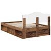 vidaXL Bed Frame with Headboard Old Wood 120 x 200 cm Solid Pine Wood