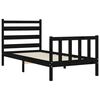 vidaXL Bed Frame without Mattress Black Small Single Solid Wood Pine