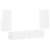 vidaXL TV Wall Cabinet Set 4 pcs High Gloss White Engineered Wood
