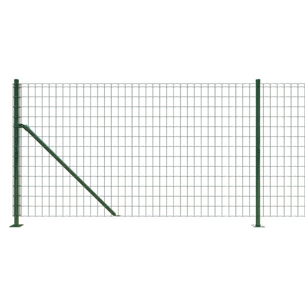 vidaXL Wire Mesh Fence with Flange Green 1x25 m