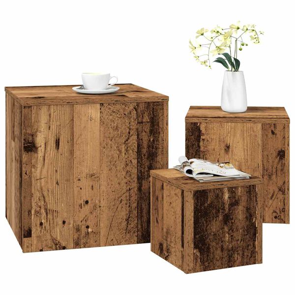 vidaXL Side Tables 3 pcs Artisan Oak Engineered Wood