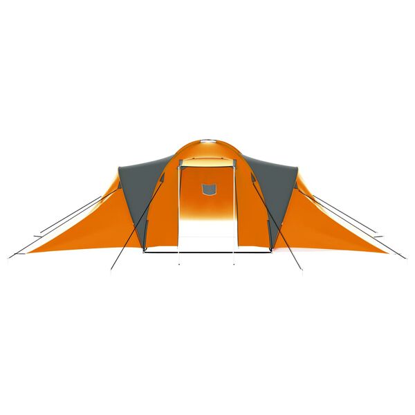 vidaXL Camping Tent 9 Persons Fabric Grey and Orange